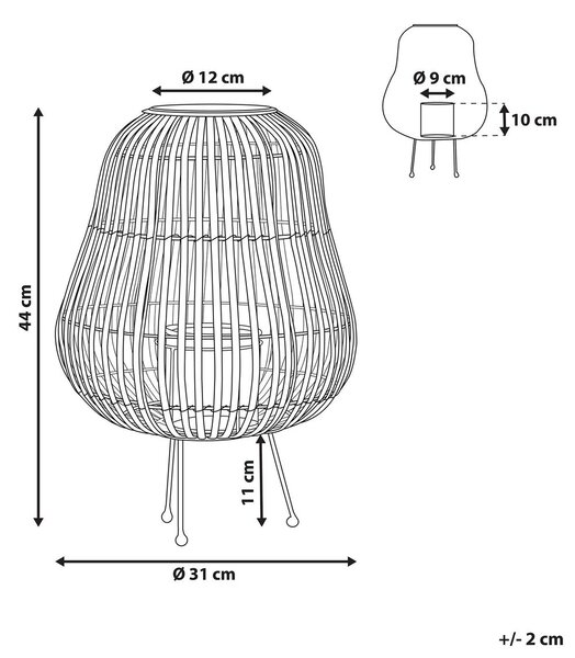 Lámpás BERKNER Fűzfa 44 cm Természetes
