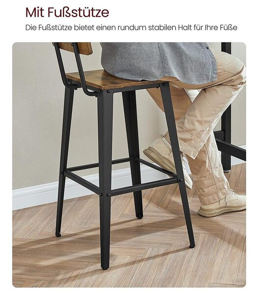 Bárszék 2db szett, konyhai székek háttámlával