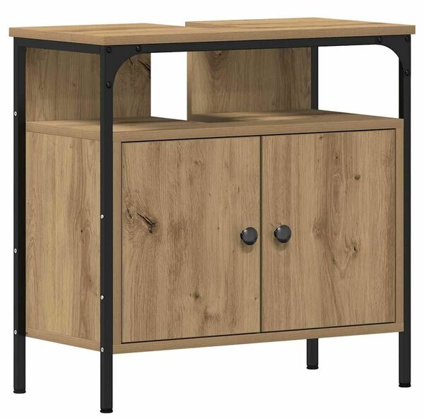 2 Darabos Fürdőszobai Bútor Szett Mesteri Tölgy Engineered Wood