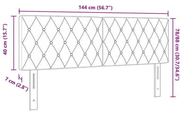 LED fejvég kristály gombbal tuftált világosszürke 72 cm bársony