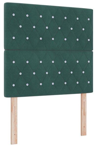 Box Spring Ágy Matraccal &amp; Pad Sötét Zöld 120x200 cm Bársony