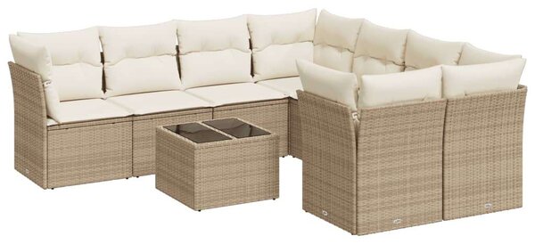 VidaXL Polyrattan Kerti Ülőgarnitúra - Bézs - 9 részes