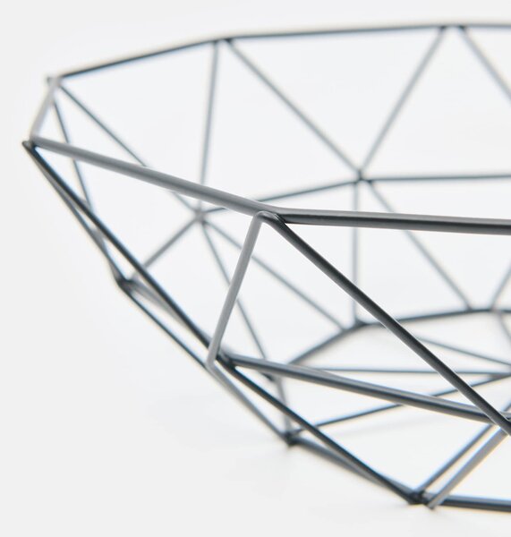 Sinsay - Fém dekoratív tál geometrikus mintával - fekete