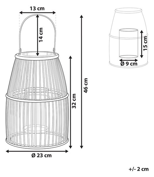 Lámpás HOSTE Bambusz 32 cm Bézs