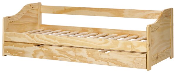 Kihúzható heverő Fenyő LUNERAY 90 x 200 cm Világosbarna
