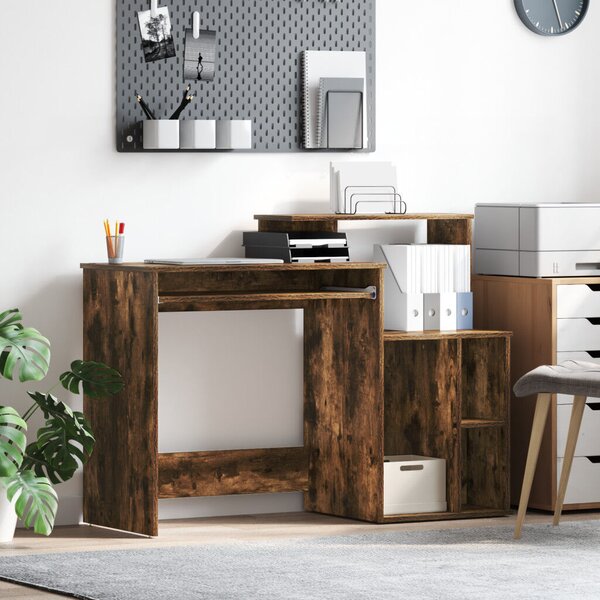 Tárolós íróasztal Füstölt tölgy 120.5x44x88.5 cm Szerelt Fa