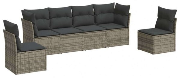 Polyrattan Kerti Ülőgarnitúra - 6 részes - Szürke