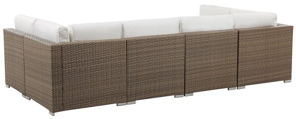 BELVEDERE 6 személyes Kerti sarok ülőgarnitúra Fehér PE Rattan