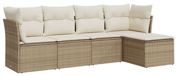 VidaXL Polyrattan Kerti Ülőgarnitúra - 5 részes - Bézs
