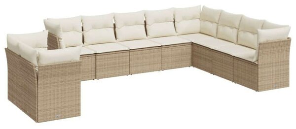VidaXL Polyrattan Kerti Ülőgarnitúra - Bézs - 10 részes