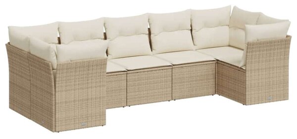 VidaXL Polyrattan Kerti Ülőgarnitúra - 7 részes - Bézs