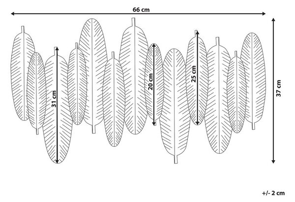 Fali Dekoráció Toll ANTIMONY Fém 37 cm Ezüst