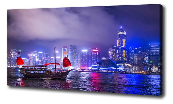 Vászon nyomtatás Hong kong éjjel