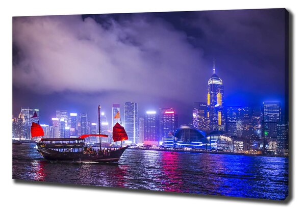 Vászon nyomtatás Hong kong éjjel