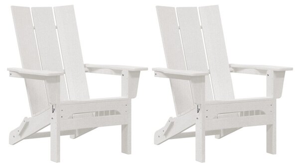 Összecsukható Adirondack székek 2 db Fehér 74.5x80.5x90 cm HDPE