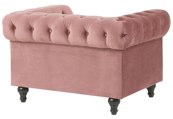 Fotel CHESTERFIELD Bársony Rózsaszín