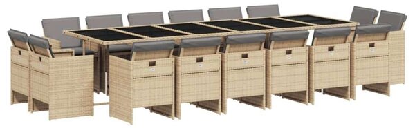VidaXL Polyrattan Kerti Étkezőgarnitúra - 17 részes