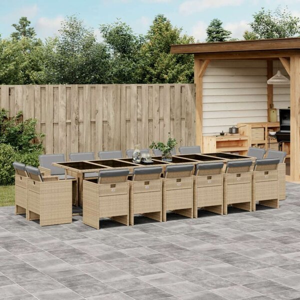 VidaXL Polyrattan Kerti Étkezőgarnitúra - 17 részes