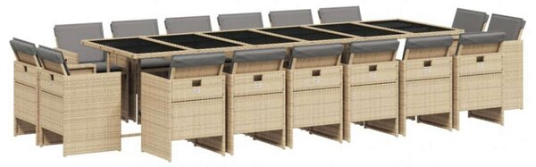 VidaXL Polyrattan Kerti Étkezőgarnitúra - 17 részes