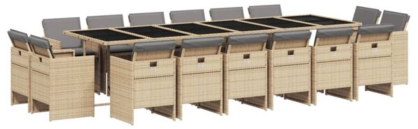 VidaXL Polyrattan Kerti Étkezőgarnitúra - 17 részes