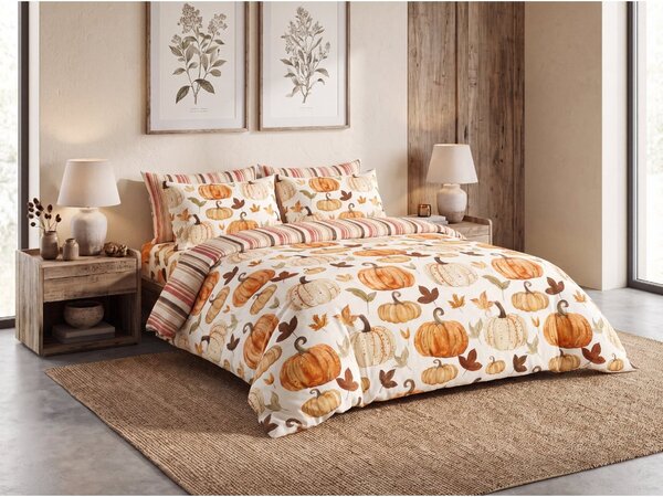Flanel ágynemű PUMPKINS & STRIPES színes Ágyneműhuzat mérete: 70 x 90 cm | 140 x 200 cm