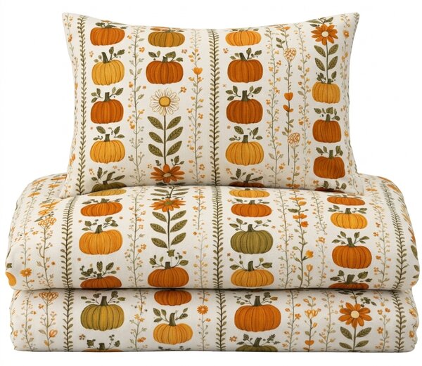 Flanel ágynemű PUMPKIN LINES színes kivitel Ágyneműhuzat mérete: 70 x 90 cm | 140 x 200 cm