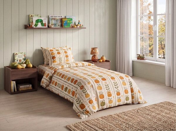 Flanel ágynemű PUMPKIN LINES színes kivitel Ágyneműhuzat mérete: 70 x 90 cm | 140 x 200 cm