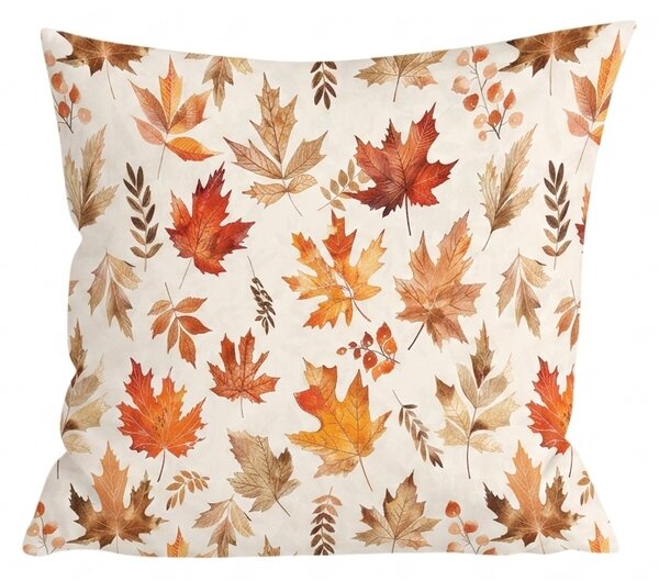 Flanel párnahuzat LEAVES & PUMPKINS 45x45 cm, színes