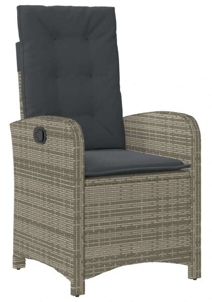 VidaXL 9 részes szürke polyrattan kerti étkezőgarnitúra párnával