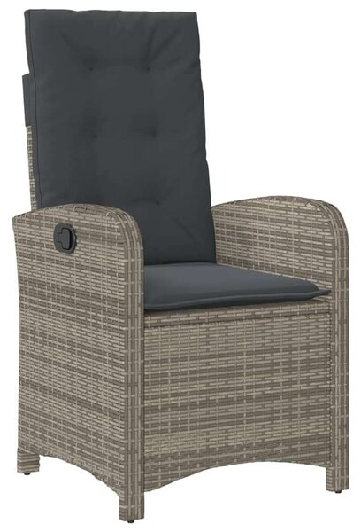 VidaXL 9 részes szürke polyrattan kerti étkezőgarnitúra párnával