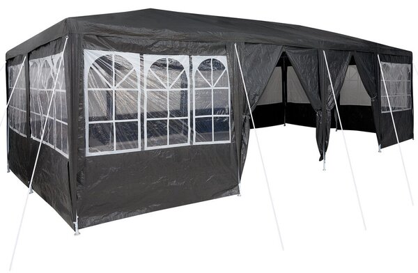 VidaXL Parti Sátor 12 Oldalfallal 8x4 m, PE, Antracit
