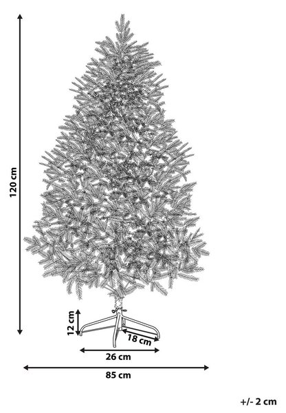Karácsonyfa műhóval FORAKER 120 cm Fehér