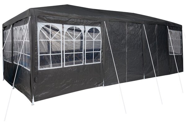 VidaXL Parti Sátor 12 Oldalfallal 8x4 m, PE, Antracit