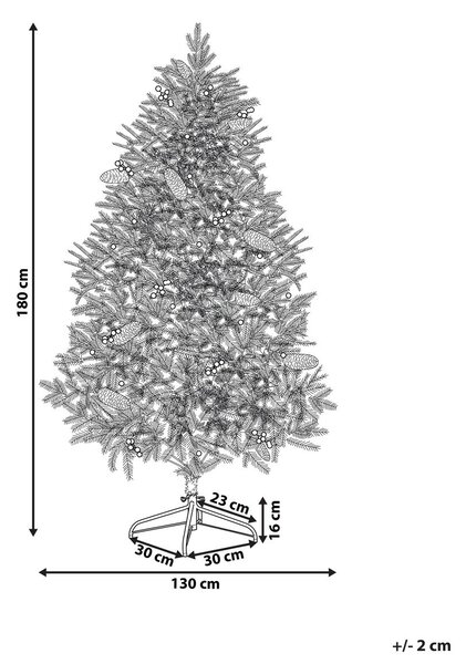 Karácsonyfa LED JACINTO 180 cm Sötétzöld