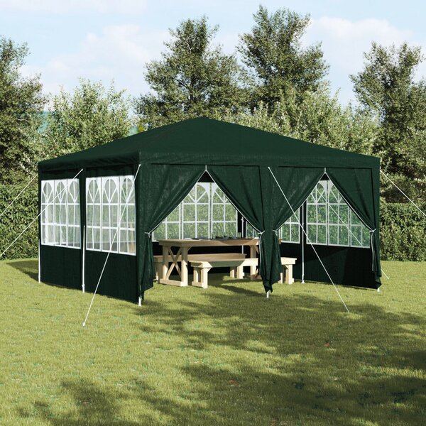 VidaXL Parti Sátor 8 Oldallal 4x4 m, PE, Zöld