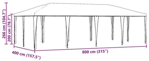 VidaXL Parti Pavilon, 8x4 m, PE, Antracit