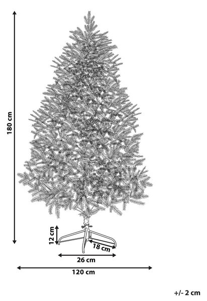 Karácsonyfa műhóval FORAKER 180 cm Fehér