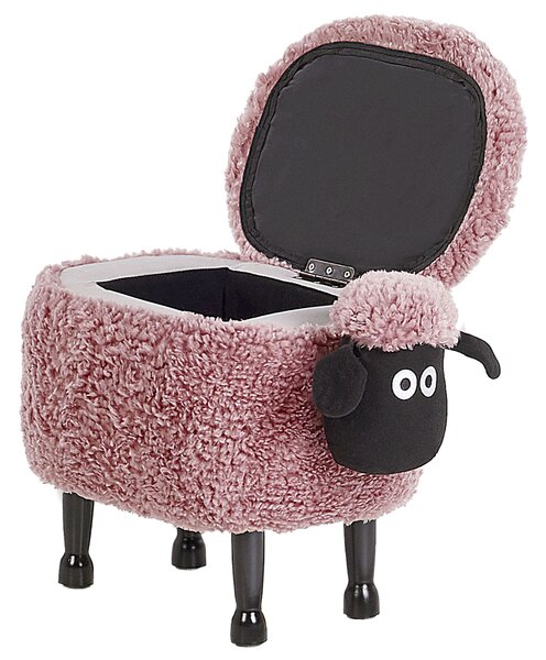 Állatos puff tárolóval SHEEP Rózsaszín Bárány