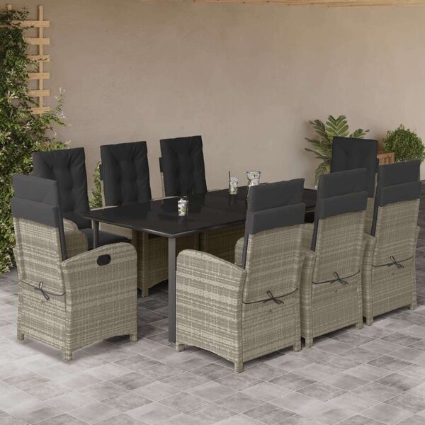 VidaXL Polyrattan Kerti Étkezőgarnitúra - 9 részes