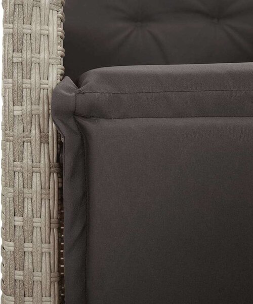 VidaXL 5részes világosszürke polyrattan kerti étkezőgarnitúra párnával