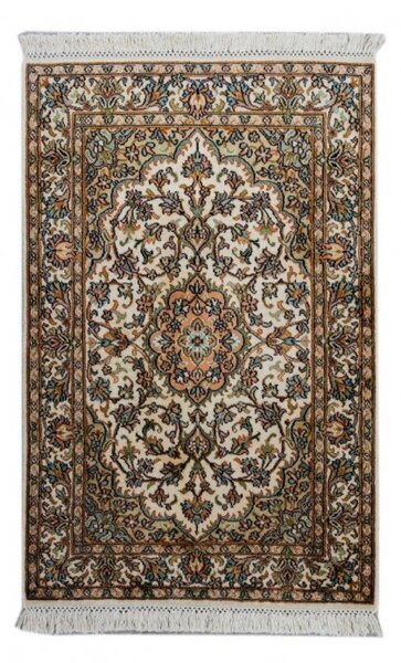 Kashan cream selyemszőnyeg 172X252 beige-barna