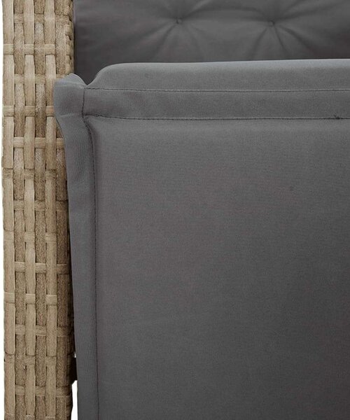 VidaXL 5 részes vegyes bézs polyrattan kerti étkezőgarnitúra párnákkal