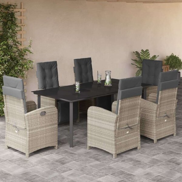 VidaXL Polyrattan Kerti Étkezőgarnitúra - 7 részes