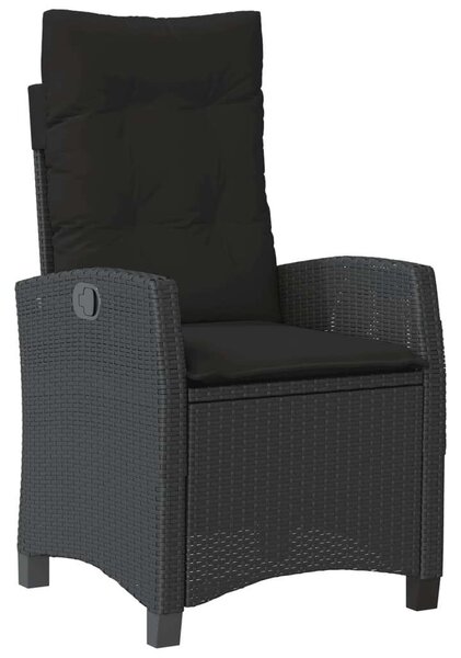 VidaXL Kerti Étkezőgarnitúra - 7 részes - Fekete Polyrattan