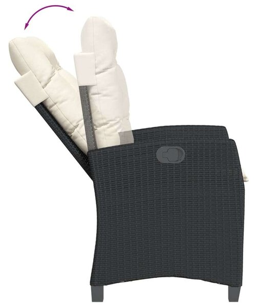 VidaXL Polyrattan Kerti Étkezőgarnitúra - 9 részes - Fekete
