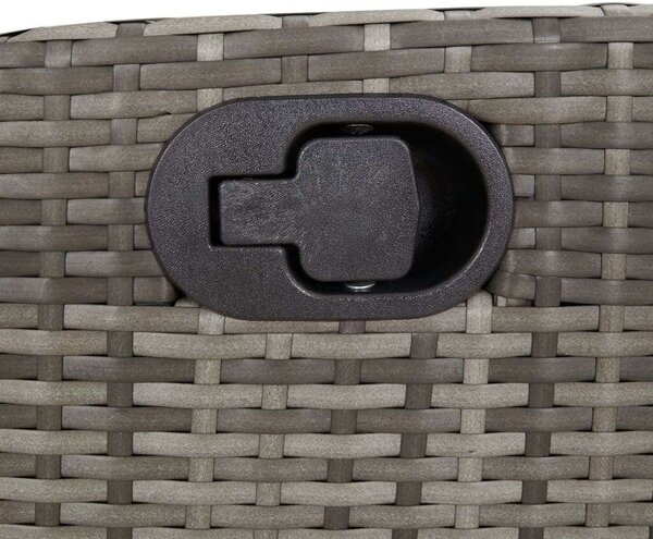 VidaXL 5 részes szürke polyrattan kerti étkezőgarnitúra párnával