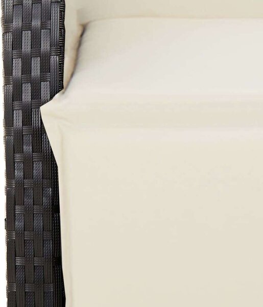 VidaXL 7 Részes Polyrattan Kerti Étkezőgarnitúra - Fekete