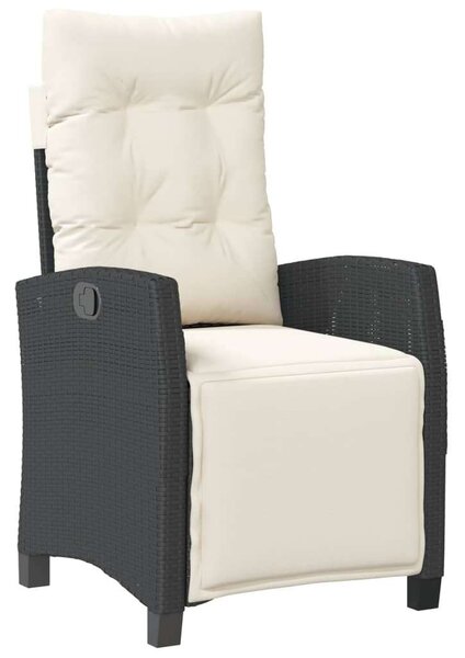 Polyrattan Kerti Étkezőgarnitúra - 5 részes - Fekete