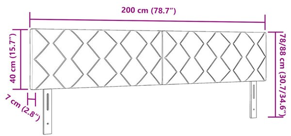 LED Fejtámla gyémánt blokk mintával fekete 200 cm szövet