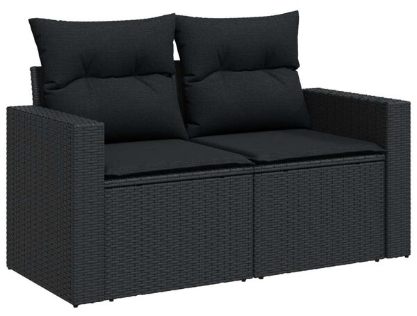 Polyrattan Kerti Ülőgarnitúra - 11 részes - Fekete